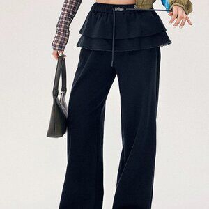 CHUU two-piece look wide-leg leisure pants for women – 2025 summer new style, el